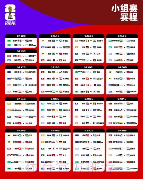 2026世界杯完整赛程今日完整安排免费观看